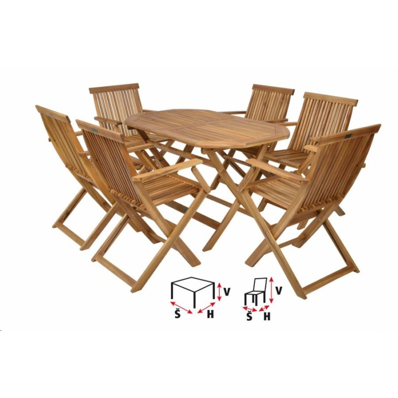 Hecht BASIC SET 4 személyes fa kerti bútor garnitúra